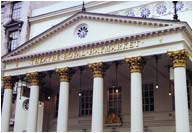 Theatre Royal Haymarket, London, guilded letters and cold cathode illumination
