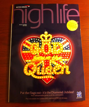 Neon sign for British Airways HighLife magazine
