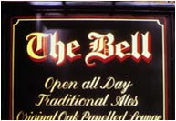 Traditional sign written signs with gold leaf